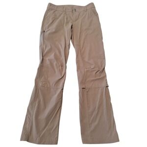 Columbia Womens Omni-Shield Hiking Pants Tan Khaki Roll Up Capri Size 10R